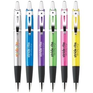Cosmopolitan - Plastic Push-action Pen With Iridescent Finish, Chrome Trim & Black Rubber Grip