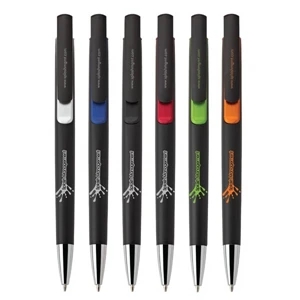 Zetta - Push Action Black Matte Plastic Ballpoint Pen With Push Action Function