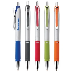 Blitz - Push-action Ballpoint Plastic Pen With Satin Silver Barrel And Chrome Trim