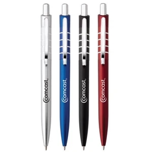 Magnolia - Push-action Ballpoint Plastic Pen With Matte Metallic Colored Barrel