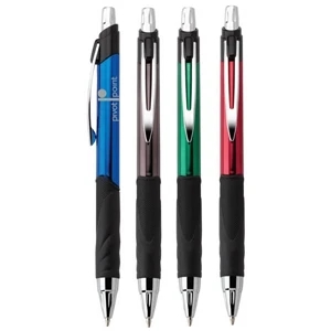 Discotheque - Push-action Ballpoint Plastic Pen With Shiny Metallic Finish