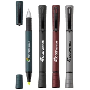 Challenger - Plastic Pen/highlighter With Colored Barrel And Matching Pull-off Caps