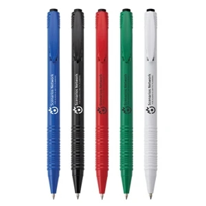 Viktor - Plastic Ballpoint Pen With Push-action Pen Function & Solid Colored Finish
