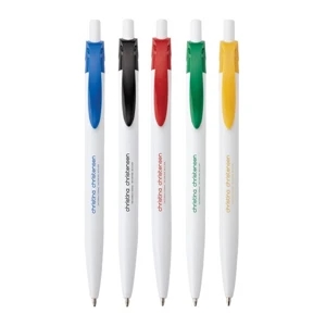 Bianca - Plastic Ballpoint Pen With Push-action Pen Function & Black Trim