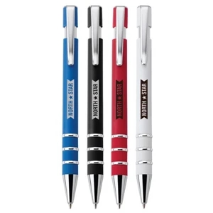 Sabrina - Plastic Ballpoint Pen With Push-action Pen Function & Solid Colored Finish