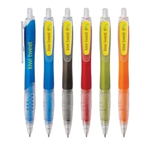 Erico - Plastic Ballpoint Pen With Push-action & Translucent Finish & Ice Translucent Trim