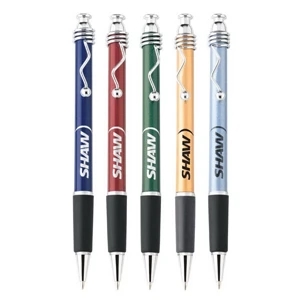 Picasso - Plastic Ballpoint Pen With Push-action, Retro Metallic Finish And Black Rubber Grip