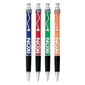 Picasso - Push-action Ballpoint Plastic Pen Has Frosted Translucent Finish & Black Grip