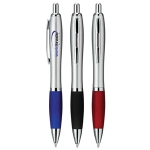Isadora - Push-action Ballpoint Pen With Chrome Trim And Colored Comfort Grip