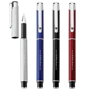 Sutton - Ballpoint Aluminum Pen With Metallic Barrel And Matching Pull-off Cap