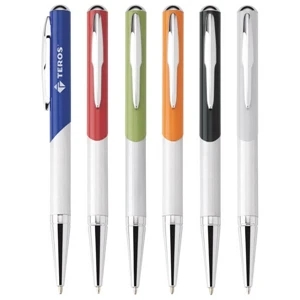 Bolero - Twist-action Ballpoint Metal Pen With Colored Cap & Solid Colored Or Satin Barrel