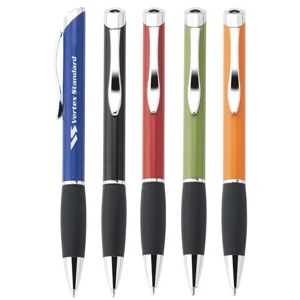 Tenor - Twist-action Ballpoint Pen With Colored Barrel, Black Rubber Grip And Chrome Trim