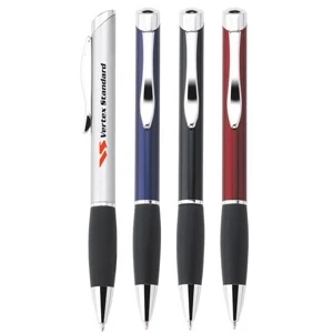 Tenor - Twist-action Ballpoint Metal Pen With Translucent Metallic Barrel And Black Grip