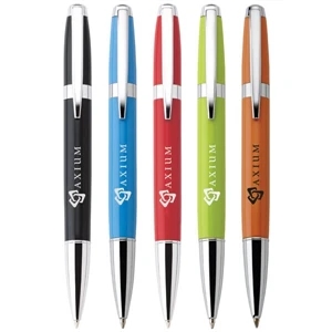 Melody - Solid Twist-action Ballpoint Metal Pen With Colored Barrel And Chrome Trim