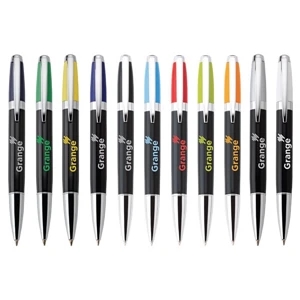 Melody - Two-tone Twist-action Ballpoint Metal Pen With Black Barrel And Chrome Trim