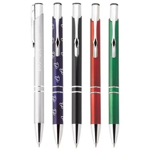 Ali - Push-action Ballpoint Aluminum Pen With Translucent Metallic Finish