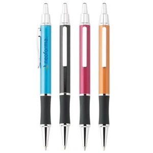Omni - Push-action Ballpoint Pen With Chrome Trim And Black Comfort Grip