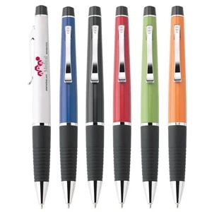 Malik - Twist-action Ballpoint Metal Pen With Black Comfort Grip And Chrome Trim