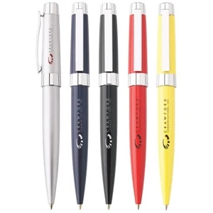 Epiphany - Twist-action Ballpoint Metal Pen With Matching Epoxy Domed Top And Chrome Trim