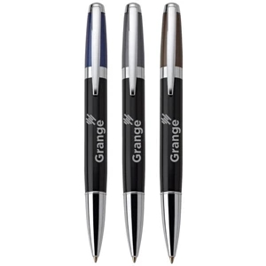 Melody - Metal Twist Action Ballpoint Pen Has Glossy Black Barrel & Colored Top