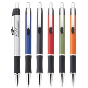 Jazz - Push-action Ballpoint Metal Pen With Satin Or Solid Colored Finish, Grip & Accents