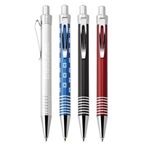 Dominique - Aluminum Ballpoint Pen With Translucent Metallic Barrel And Chrome Trim