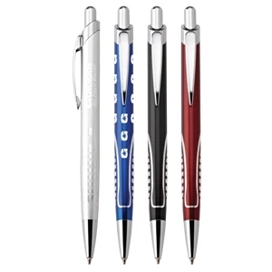 Santana - Aluminum Ballpoint Pen With Translucent Metallic Barrel And Chrome Trim