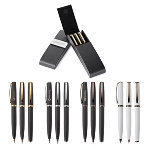 Renzo - Set Includes A Brass Rollerball Pen, Ballpoint Pen & Mechanical Pencil