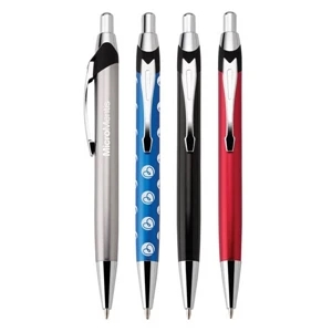 Wizard - Push-action Ballpoint Aluminum Pen With Colored Barrel And Chrome Trim