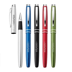 Bosa - Aluminum Rollerball Pen With Retro Metallic Finish & Chrome Trim