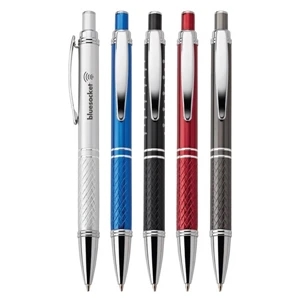 Luigi - Aluminum Ballpoint Pen With Retro Metallic Finish, Chrome Trim & Etched Design
