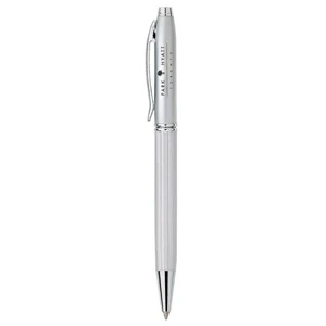 Nova - Twist-action Ballpoint Metal Pen With Ridged Barrel And Chrome Trim