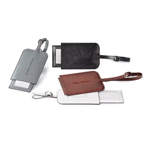 Fabrizio - Vinyl Luggage Tag With Retractable Plastic Window I.d Tag & Metal Buckle