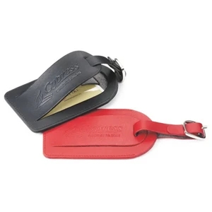 Checkerboard - Bonded Leather Luggage Tag With Secured Front Flap To Protect Your Information