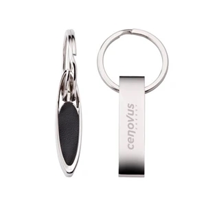 Signature - Key Ring With Chrome Finish, Black Vinyl Trim & Built-in Ring Spreader