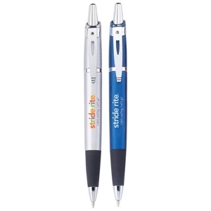 Cosmopolitan - Push-action Gel Pen With Retro Metallic Finish, Black Rubber Grip & Chrome Trim
