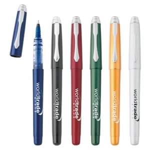 Rhapsody - Rollerball Plastic Pen With Pull-off Cap And Satin Silver Trim