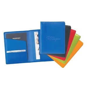 Colorplay - Leather Travel Wallet With 2 Interior Pockets And An Interior Card Slot