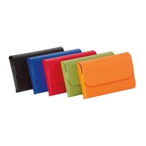 Colorplay - Card Holder Made Of Metal With Leather Covering And Magnetic Closure