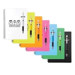 Viva - Neon Lights Polypropylene Notebook And Matching Plastic Pen/highlighter