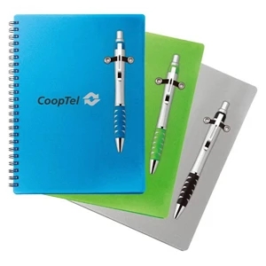 Lightning - Combo Includes Notebook With Double Spiral Binding And Ballpoint Plastic Pen