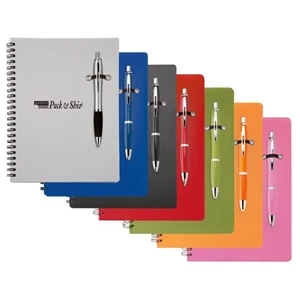 Isadora - Ballpoint Plastic Pen With Colorplay Polypropylene 6 1/4" X 8 1/2" Memo Book