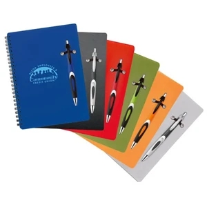 Helix - Combo With Ballpoint Plastic Pen And 6 1/4" X 8 1/2" Polypropylene Notebook
