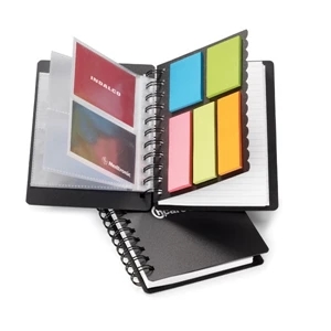 Easi-notes (r) - 3-in-1 Multi-use Spiral Polypropylene Notebook With 10 Card Holder Slots