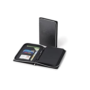 Jovanna - Black Vinyl Portfolio With Refillable Notebook And 3 Card Slots