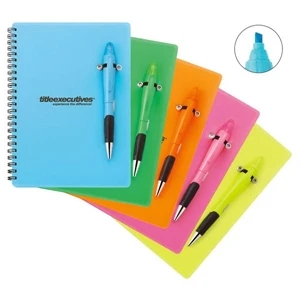 Blossom - Combo With Ballpoint Plastic Solid Colored Pen/highlighter With Notebook