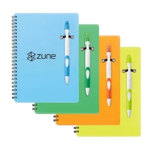 Fame - 80 White Lined Sheets With Double Spiral Memo Book With Pen/highlighter
