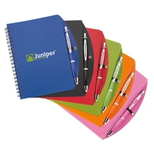 Isadora - Combo With Polypropylene Curved Notebook And Ballpoint Plastic Pen