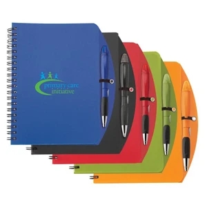 Blossom - Combo With Polypropylene Curved Notebook And Ballpoint Plastic Pen/highlighter