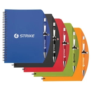 Carousel (r) - Combo With Polypropylene Curved Notebook And Ballpoint Plastic Pen